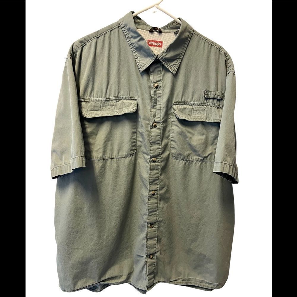 Vintage wrangler, red tag, button  up outdoor shirt, XXL